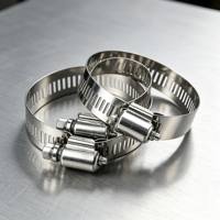 304 Stainless Steel American Type Bolt Hose Clamp Polished Silver Finish for General Industry Mining Pipe Fastening