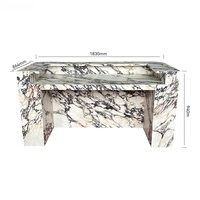 Design de luxe Calacatta Viola Table de bar en marbre Caisse enregistreuse en marbre Comptoir en marbre Salon de beauté Bar Desk Center Table Island