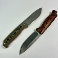 Couteau à lame fixe 15002 avec manche imitation bois, couteau de collection EDC