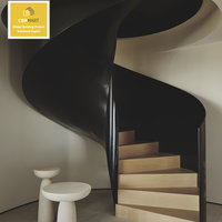 Escalier en colimaçon incurvé/à arc CBMmart, garde-corps en fer pour villa moderne de luxe, escalier intérieur haut de gamme