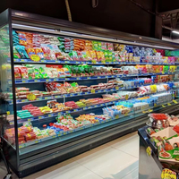 Réfrigérateur de supermarché haut de gamme à refroidissement par air pour fruits, légumes et boissons – Vitrine réfrigérée pour légumes