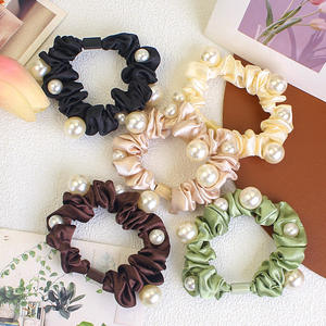 ที่มัดผมทำจากผ้าไหมไข่มุกสำหรับผู้หญิงที่มัดผมไข่มุกไข่มุกติดโลโก้ได้ตามต้องการสีสันฤดูร้อน - Product Image 1