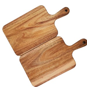 Tabla de cortar de madera de acacia de doble cara, rectangular, con asa, para uso en la cocina - Product Image 3