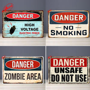 Shabby chic, decoración de pared de garaje, placa de estaño, letreros de metal de peligro antiguo, letrero de metal, solo estacionamiento, letrero de estaño de advertencia Vintage - Product Image 3