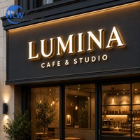 Letras 3D LED con Iluminación Frontal Personalizadas, Letras de Canal Iluminadas de Acero Inoxidable para Rótulos de Tiendas y Fachadas