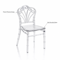 Chaise de loisirs transparente en plastique au design moderne et luxueux pour enfants, avec dossier princesse, idéale pour les banquets, les dîners et les événements d'hôtel