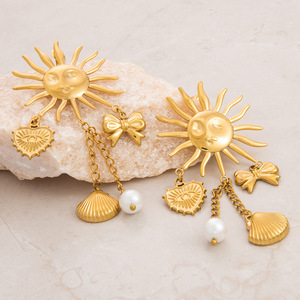 Boucles d'oreilles chandelier œil porte-bonheur Sun Bow, plaqué or 18 carats, alliage de zinc, origine Yiwu, bijoux de mode pour femme, EH11121 - Product Image 4