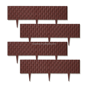 HUGELEAF Flexible Plastic Garden Lawn Edging Border with Outdoor Faux Rattan Effect Fence - Product Image 1
