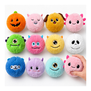 Nouveauté : Lot de 12 sphères élastiques poilues, jouets anti-stress en forme de créature à rebond instantané, pour remplissage de sacs de fête et assortiment de cadeaux promotionnels - Product Image 1