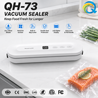 Mesin Vacuum Sealer Makanan QH-73 untuk Dapur Rumah Tangga dengan Layar Digital, Baki Tetes yang Dapat Dilepas -60kPa 80W 25cm Mode Kering dan Basah