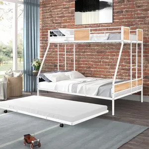 บิวท์อินบันไดโครงเตียงโลหะLoftแปลงเตียงเดี่ยวขนาดคู่เด็กเตียงสองชั้นแปลงได้