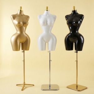 Maniquí de Mujer de Plástico ABS para Moda de Tallas Grandes, Ajustable, con Parte Superior del Cuerpo, Pintura Dorada, Torso Curvilíneo, Pechos Grandes, Trasero Grande - Product Image 1