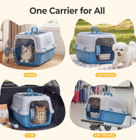 Cage de transport pour animaux de compagnie en plastique durable et respirant, grande taille, pour chat et chien, boîte de voyage, panier, cage, transport extérieur, cage aérienne pour animaux
