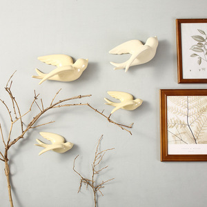 Art Deco stile in ceramica ornamento uccello volante uccello sfondo animale appeso alla parete per la decorazione della stanza accessori - Product Image 4