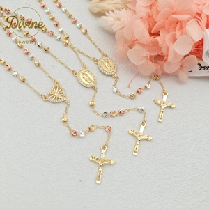 Collar con Colgante <span class=keywords><strong>de</strong></span> Cadena Larga Tricolor con <span class=keywords><strong>Rosario</strong></span> y Circonita, Diseño <span class=keywords><strong>de</strong></span> Cruz Cristiana Religiosa a <span class=keywords><strong>la</strong></span> Moda, Regalo <span class=keywords><strong>de</strong></span> Aniversario - Product Image 6