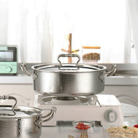 Marmite à soupe de haute qualité couleur cuivre, trois couches, en acier inoxydable martelé, compatible induction et gaz, cocotte, faitout