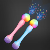 Baguette à bulles lumineuse personnalisable avec logo, 95 ml, 6 LED RGB, 3 fonctions, en blister, pour promotion en gros