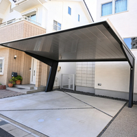 Abri de voiture en aluminium de luxe, imperméable, décoré, professionnel, pour extérieur, en alliage d'aluminium, pour une seule voiture, à vendre