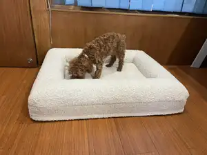 ZMaker Lambs ขนสัตว์ Plush Memory Foam Dog Bed ฝาครอบล้างทำความสะอาดได้สุนัขเตียงโซฟา