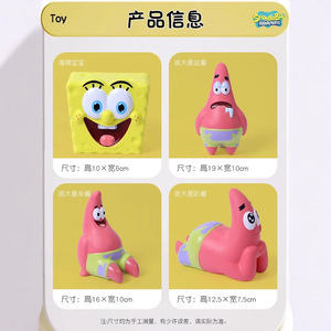 Juguetes de apretar de Bob Esponja y Patricio, antiestrés para niños, diversión para la oficina, unisex - Product Image 4