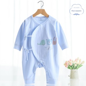 [Personalizzabile] Tutina in Cotone per Neonati Classe A 0-3-6 Mesi, Design a Farfalla Senza Cuciture, Colletto Inclinato con Laccio, Unisex - Product Image 2