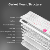 Flux 68-Key Pro Hall Effect Mechanical Keyboard Crystal White AI Software Rapid Trigger Adjustable Actuation 8000Hz RGB USB-C