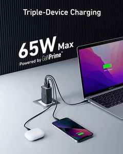 อะแดปเตอร์ Anker 735 USB C Portable GaN Prime 65W 3 พอร์ต ชาร์จเร็ว พับเก็บได้ ขนาดกะทัดรัด รองรับ PowerIQ 4.0 สำหรับ A2668 65W GaN Prime Wall - Product Image 2