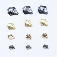 Boutons personnalisés en alliage de zinc, forme de pierre irrégulière, texture écrasée, plaqués or, argent et bronze canon, pour manteaux et costumes