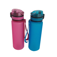 Bouteille d'eau de sport 500ml, avec paille Pop-up, à couvercle rabattable, sans BPA, en Tritan et anti-fuite