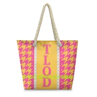 Sac fourre-tout en toile réutilisable de haute qualité pour femmes, motif corde de chanvre, collection TOP LADIES OF DISTINCTION TLOD, idéal pour le shopping ou comme sac de week-end.