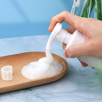 Botol pompa busa plastik bulat kosong 100ml 200ml pompa busa Mousse Pembersih wajah hewan peliharaan putih transparan