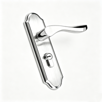 Serrure de porte intérieure en acier inoxydable de haute qualité, finition brossée, poignée courbée moderne, ensemble de serrures à mortaise pour appartement de luxe