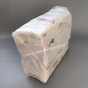 Chiffons en coton recyclé blanc imprimé, écologiques, doux et absorbants, pour le nettoyage industriel - Product Image 1