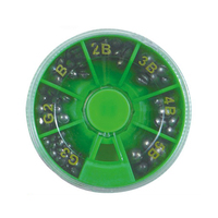 Boîte en plastique verte emballage forme ronde plomb split shot pêche poids plombs