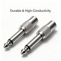 Adaptateur audio de haute qualité en cuivre RCA femelle vers 6,35 mm (1/4 pouce) mâle, convertisseur de signal audio HiFi