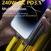 Kabel Data pendek Audio Video, 8K 40Gbps USB4 tipe-c kabel Data pendek PD 240W pengisian daya Cepat USB 4 Tipe C 3 4 FPC kabel datar TPE untuk kamera