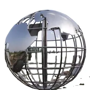 विशाल आउटडोर धातु ग्लोब मूर्तिकला दुनिया डी जराडिन मूर्तिकला बड़ी आउटडोर धातु दुनिया