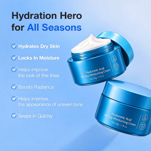 Crema Facial Hidratante Suave con 5 Ácidos Hialurónicos de Diferentes Pesos Moleculares, Escualano y Extracto de Probióticos para Todo Tipo de Piel - Product Image 4