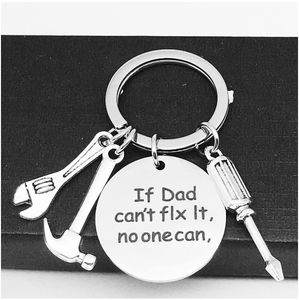 Llavero Colgante de Metal con Diseño de Martillo, Llave Inglesa y Destornillador, Abrebotellas, Regalo para el Día del Padre, con la Frase 'Papá No Puede Arreglarlo, Nadie' - Product Image 3