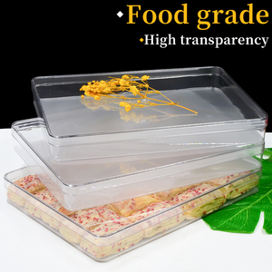 Bán buôn tùy chỉnh có thể tái chế Pet nhựa bao bì hộp trong suốt hình chữ nhật phẳng Khay nắp tráng miệng bánh <span class=keywords><strong>cookie</strong></span> Pastry bánh - Product Image 2