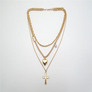 Chaîne à maillons plaquée or Collier croix Religieux Style chrétien Alliage de zinc Matériau principal - Product Image 2