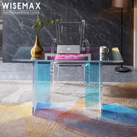 WISEMAX FURNITURE Moderne luxe couleur arc-en-ciel bureau d'ordinateur chambre acrylique bureau à domicile table de bureau pour bureau à domicile