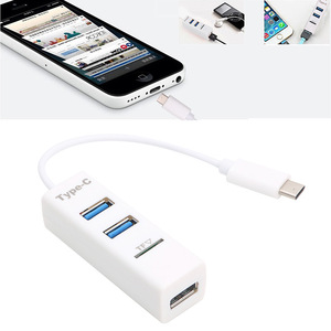 ฮับ USB Type C ยี่ห้อ Xinqiyi 3 พอร์ต พร้อมช่องอ่านการ์ด TF สายยาว 15 ซม. - Product Image 3
