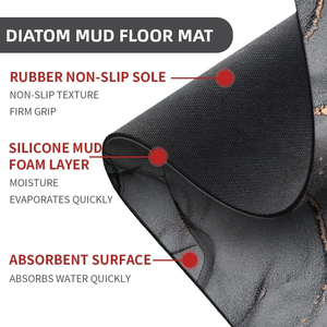 Juego de Alfombras de Baño CF de Lodo de Diatomeas Absorbente, Tapete Antideslizante de Diatomita <span class=keywords><strong>para</strong></span> Piso de Ducha y Baño - Product Image 4