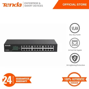 Tenda TEG1024D <span class=keywords><strong>Switch</strong></span> <span class=keywords><strong>Ethernet</strong></span> <span class=keywords><strong>Gigabit</strong></span> a 24 Porte 10/100/1000Mbps Non Gestito con Protezione da Fulmini 6KVA e Capacità 48Gbps - Product Image 2