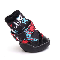 Chaussures antidérapantes pour animaux de compagnie en similicuir avec doublure en polaire pour petits chiens, bottines pour animaux de compagnie