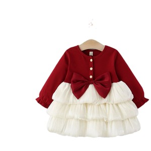 Nuovo Vestito Principessa per Bambine Primavera-<span class=keywords><strong>Autunno</strong></span> 2025, in Cotone con Grande Fiocco e Maniche Lunghe, Abbigliamento per <span class=keywords><strong>Neonata</strong></span> 5316 - Product Image 4