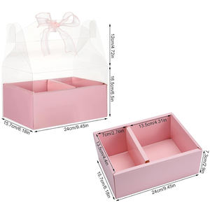 صندوق هدايا شفاف من البلاستيك PET لتغليف باقات الكعك الصغيرة، علبة شفافة من البلاستيك PVC للحلوى والهدايا - Product Image 3