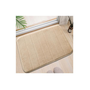 พรมเช็ดเท้าขนแกะปะการังทรงสี่เหลี่ยมผืนผ้าสีทึบดีไซน์เรียบง่ายดูดซับน้ำได้ดีไม่ลื่นสำหรับห้องน้ำพรมปูพื้นห้องน้ำ - Product Image 2