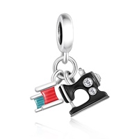 Breloques Pan Charms en argent, machine à coudre professionnelle, perle adaptée aux bracelets originaux, bijoux, remise de diplôme, pour les amateurs de quilting, Berluque DIY